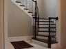 Milled Cherry Wood Staircase with Iron Balusters