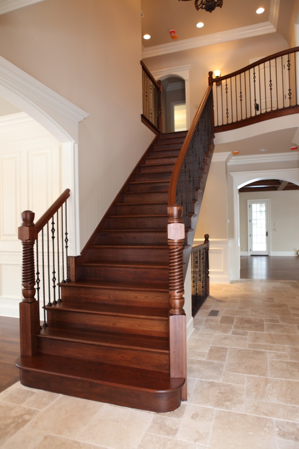 Style; Straight with Flare & Curved Balcony - American Cherry Wood [by Battaglia Homes]